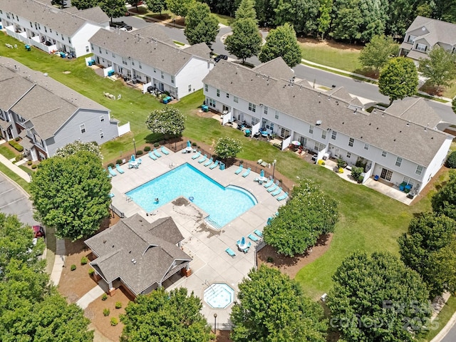 12415 Stratfield Place Cir, Pineville, NC 28134 - aerial view of residential area with a pool area