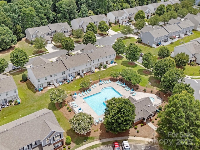 12415 Stratfield Place Cir, Pineville, NC 28134 - aerial perspective of suburban area featuring a pool area