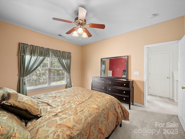12415 Stratfield Place Cir, Pineville, NC 28134 - bedroom with light carpet and ceiling fan