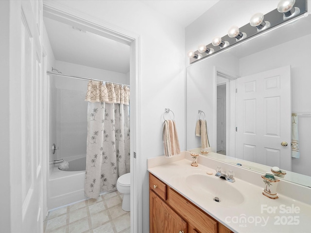 12415 Stratfield Place Cir, Pineville, NC 28134 - bathroom with vanity, shower / tub combo, and tile patterned floors