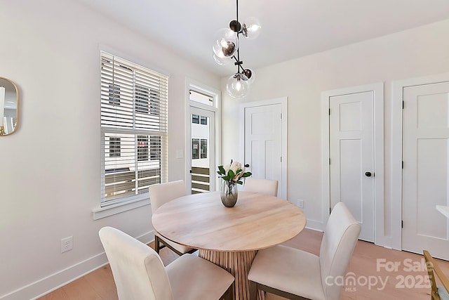 1223 E 16th St Unit 13, Charlotte, NC 28205 - dining room with baseboards and light wood-style flooring