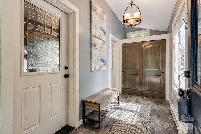 79 Creekside Ln, Spruce Pine, NC 28777 - foyer featuring lofted ceiling and baseboards