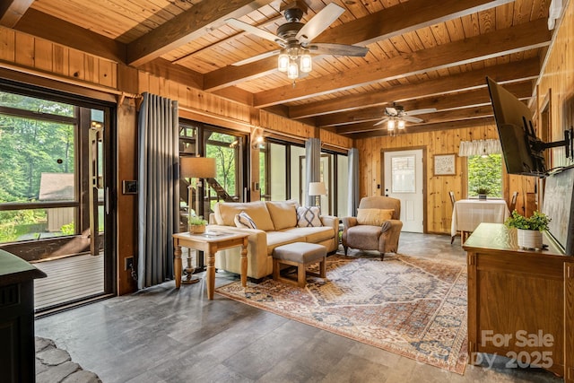 79 Creekside Ln, Spruce Pine, NC 28777 - sunroom featuring beamed ceiling