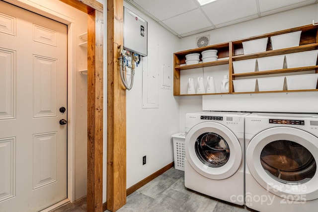 79 Creekside Ln, Spruce Pine, NC 28777 - washroom featuring separate washer and dryer and baseboards