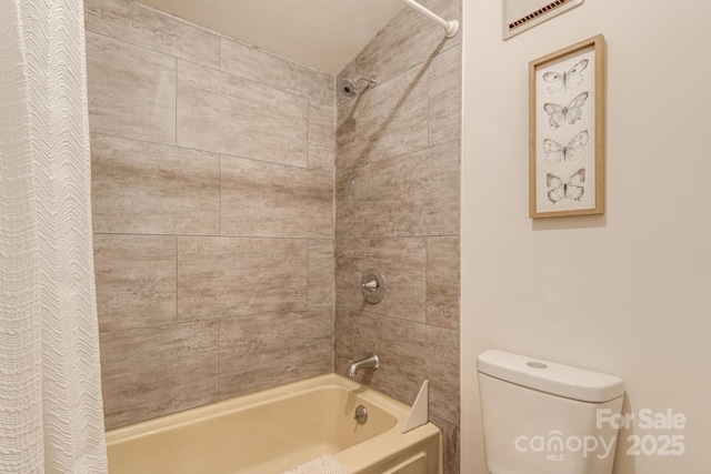79 Creekside Ln, Spruce Pine, NC 28777 - full bathroom with shower / bath combination with curtain and toilet