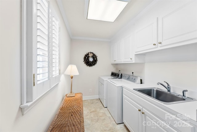 600 Queens Rd, Cherryville, NC 28021 - laundry area with cabinet space, washing machine and clothes dryer, and ornamental molding