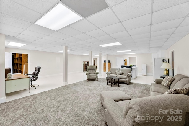 600 Queens Rd, Cherryville, NC 28021 - living room with a drop ceiling and carpet