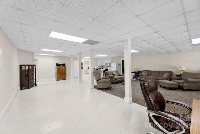 600 Queens Rd, Cherryville, NC 28021 - home office featuring baseboards and a paneled ceiling