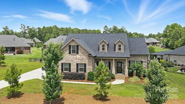 3256 Fairmead Dr, Concord, NC 28025 - view of front facade featuring brick siding, a front yard, a residential view, and concrete driveway