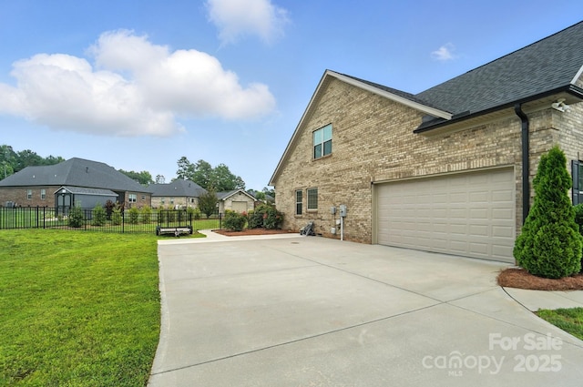 3256 Fairmead Dr, Concord, NC 28025 - view of home's exterior featuring brick siding, concrete driveway, a garage, and a shingled roof