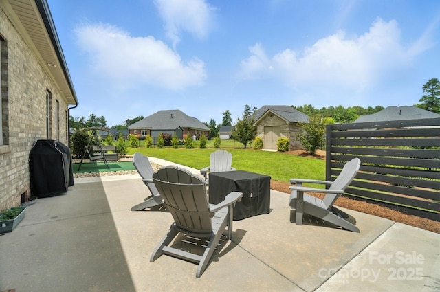3256 Fairmead Dr, Concord, NC 28025 - view of patio / terrace with a grill and a residential view