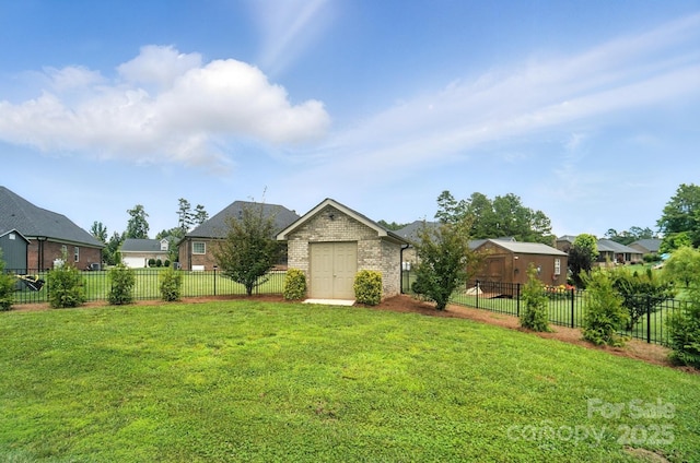 3256 Fairmead Dr, Concord, NC 28025 - fenced backyard with a residential view and an outbuilding