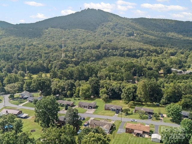 3471 Greentree Acres Rd, Valdese, NC 28690 - aerial view of property's location with a heavily wooded area and a mountain backdrop