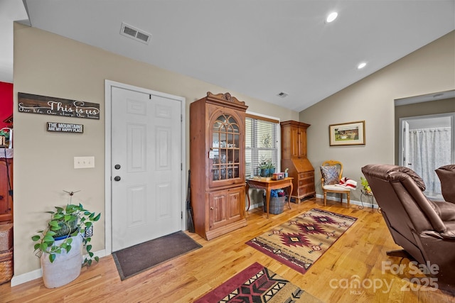 2369 Saratoga Run, Morganton, NC 28655 - foyer featuring vaulted ceiling, light wood finished floors, and recessed lighting