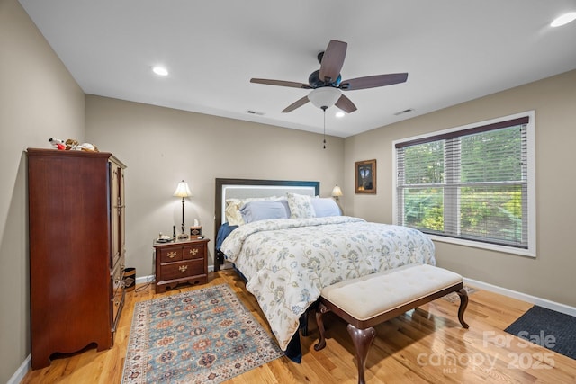 2369 Saratoga Run, Morganton, NC 28655 - bedroom featuring light wood-style floors, recessed lighting, and ceiling fan