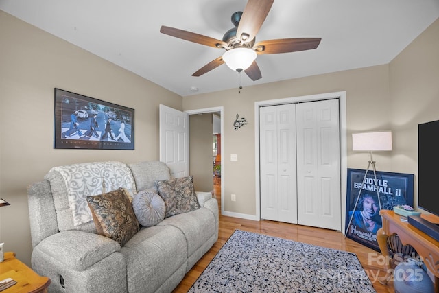2369 Saratoga Run, Morganton, NC 28655 - living area featuring a ceiling fan and light wood-type flooring