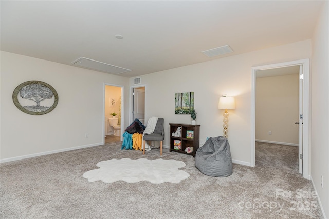 1514 Starmount Cove Ln, Charlotte, NC 28210 - living area featuring attic access and carpet floors