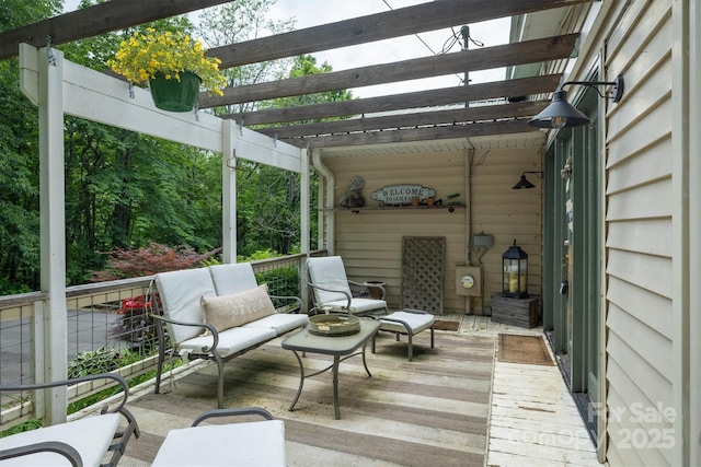 665 Will Robbins Ln, Newland, NC 28657 - wooden terrace featuring a pergola