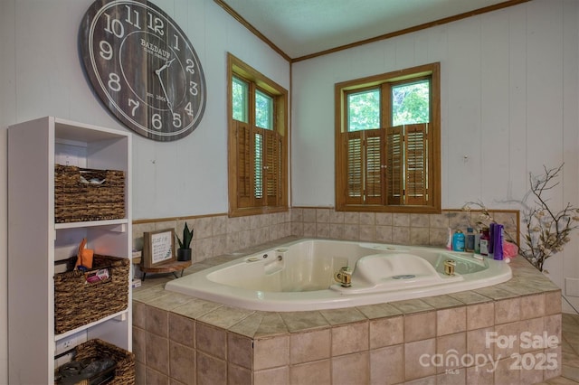 665 Will Robbins Ln, Newland, NC 28657 - full bathroom with ornamental molding and a tub with jets