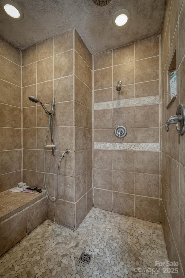 665 Will Robbins Ln, Newland, NC 28657 - bathroom with a tile shower