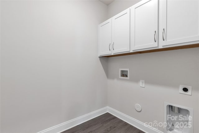 5244 Admirals Lndg, Lancaster, SC 29720 - laundry area featuring cabinet space, washer hookup, electric dryer hookup, gas dryer hookup, and dark wood finished floors