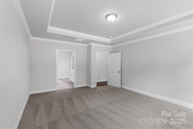 5244 Admirals Lndg, Lancaster, SC 29720 - unfurnished bedroom with a raised ceiling, carpet, crown molding, and ensuite bath