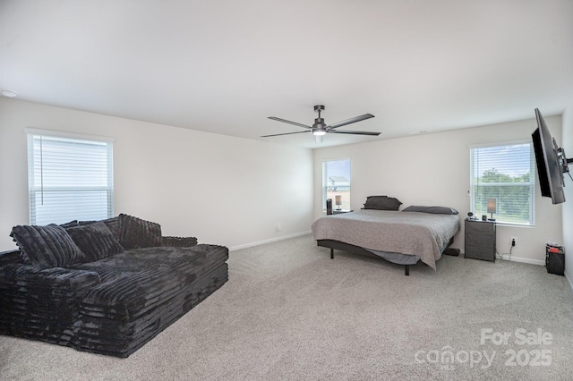1010 Harry Ct, Albemarle, NC 28001 - bedroom featuring multiple windows, carpet, and ceiling fan