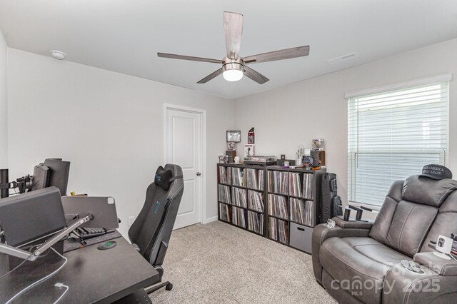 1010 Harry Ct, Albemarle, NC 28001 - office with a ceiling fan and carpet floors