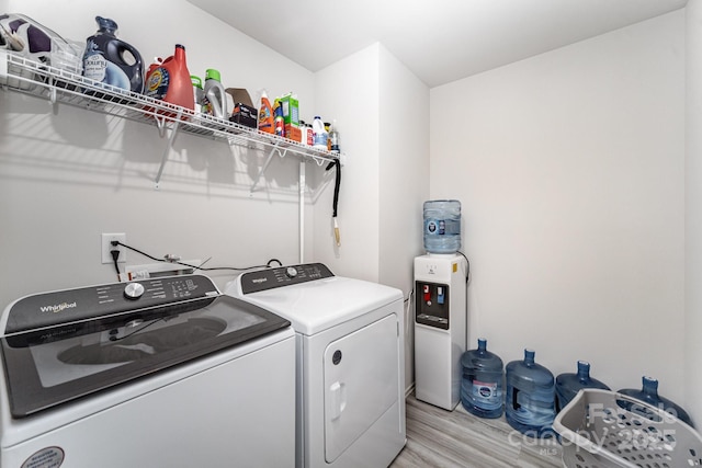 1010 Harry Ct, Albemarle, NC 28001 - laundry room featuring washing machine and clothes dryer and light wood-style floors