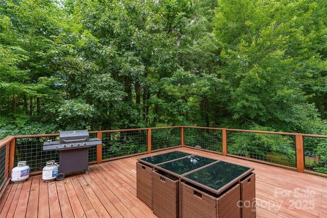 204 Terrys Gap Loop Rd, Fletcher, NC 28732 - wooden terrace with area for grilling