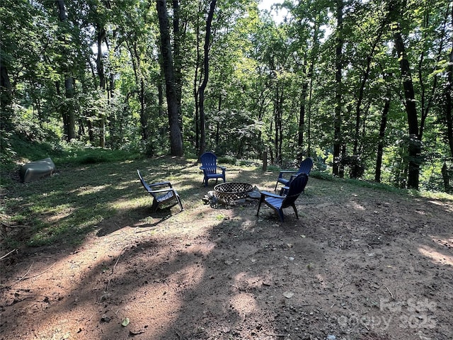 849 Camp Hill Rd, Mill Spring, NC 28756 - view of yard featuring a fire pit