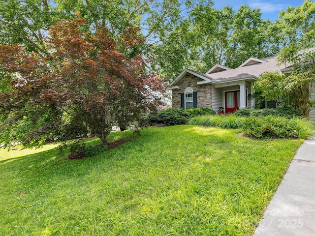 91 Talon Trail Ln, Etowah, NC 28729 - view of front of property featuring a front yard and stone siding