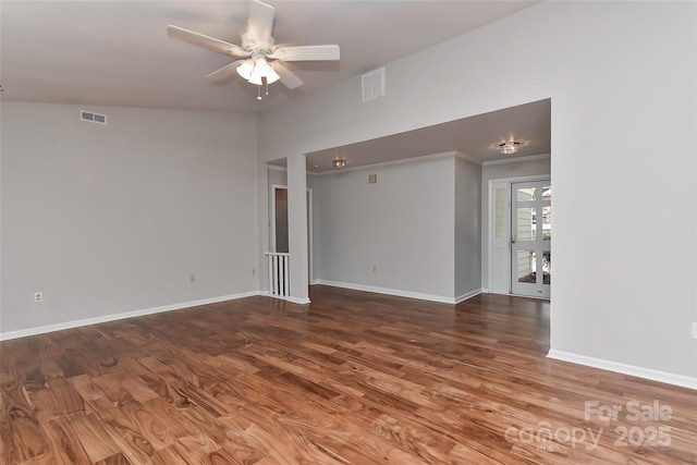 2706 Bremer Ct, Charlotte, NC 28210 - empty room featuring ceiling fan and wood finished floors