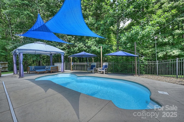 6411 Glenn Teague Rd, Charlotte, NC 28216 - view of pool with an outdoor hangout area, a patio, and a gazebo