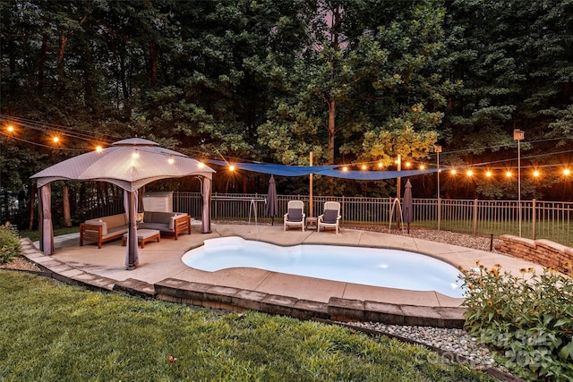 6411 Glenn Teague Rd, Charlotte, NC 28216 - view of swimming pool with a gazebo, an outdoor hangout area, and a patio area