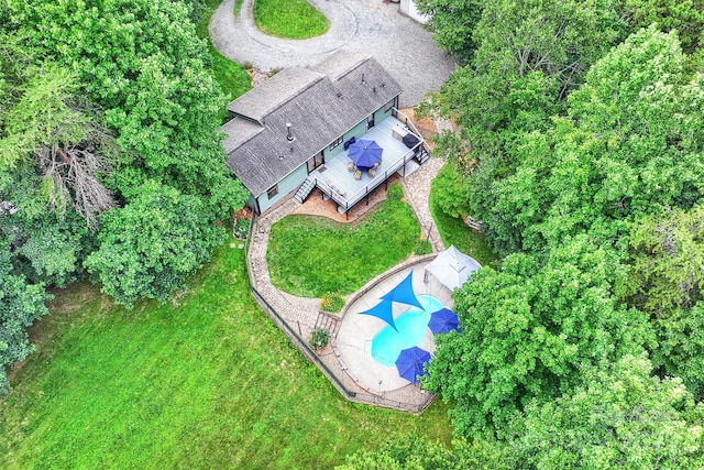 6411 Glenn Teague Rd, Charlotte, NC 28216 - view from above of property with a pool