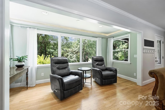 6411 Glenn Teague Rd, Charlotte, NC 28216 - living area featuring crown molding and light wood-type flooring