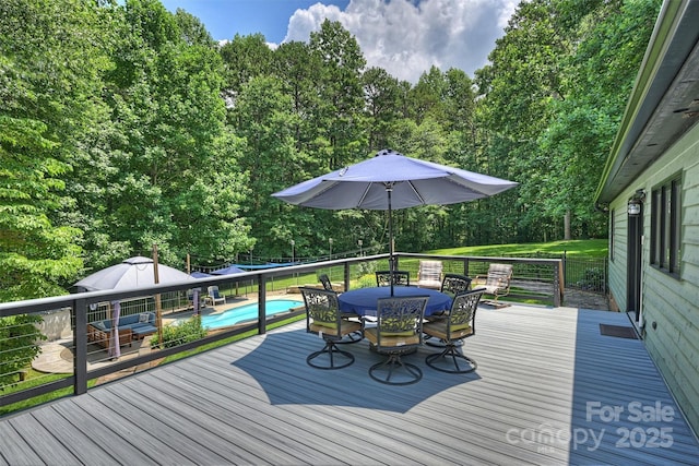 6411 Glenn Teague Rd, Charlotte, NC 28216 - wooden deck featuring outdoor dining space