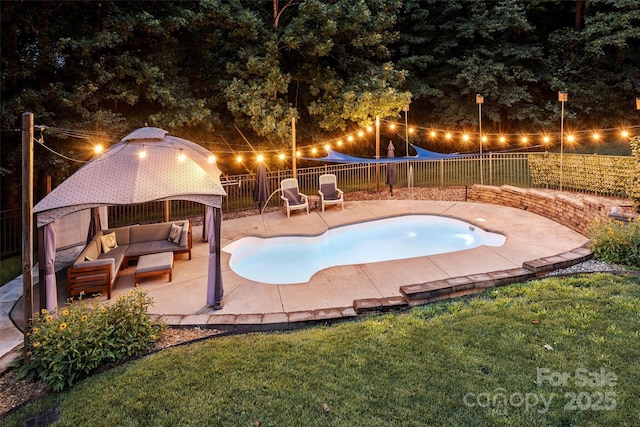 6411 Glenn Teague Rd, Charlotte, NC 28216 - view of swimming pool with outdoor lounge area, a patio area, and a gazebo