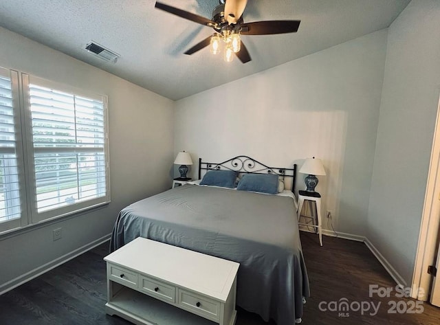 222 Ross Moore Ave, Charlotte, NC 28205 - bedroom featuring dark wood-style flooring, ceiling fan, and lofted ceiling