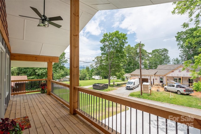 2513 Rolfe St, Hendersonville, NC 28791 - deck with a yard and ceiling fan