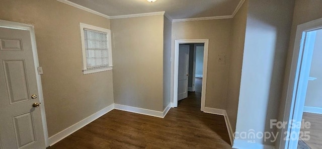 2828 Bellhaven Cir, Charlotte, NC 28214 - hall with dark wood-style floors and ornamental molding