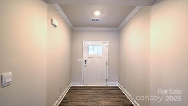 122 Sugg Trl, Weaverville, NC 28787 - doorway featuring ornamental molding and dark wood-style flooring