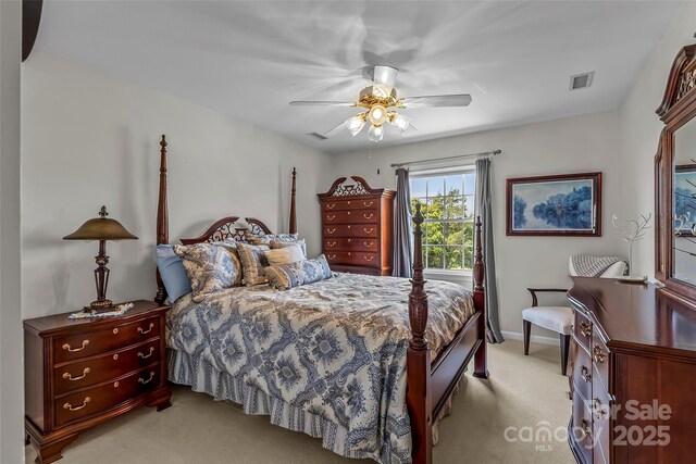 1236 James Farm Rd, Hickory, NC 28602 - bedroom with light carpet and a ceiling fan