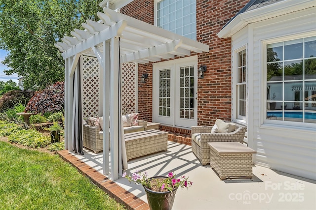 1236 James Farm Rd, Hickory, NC 28602 - view of patio / terrace with outdoor lounge area and a pergola