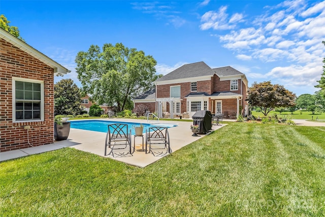1236 James Farm Rd, Hickory, NC 28602 - swimming pool with grilling area, a patio, and a yard