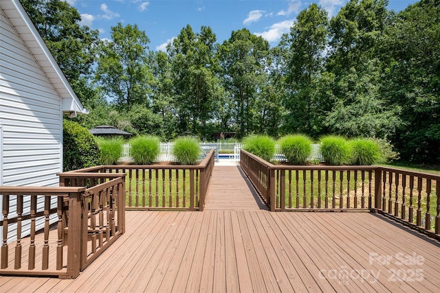 6811 Kluttz Rd, Concord, NC 28025 - deck featuring view of wooded area