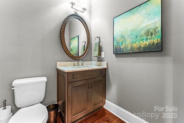 109 Trent Pines Dr, Mooresville, NC 28117 - half bathroom featuring vanity and wood finished floors