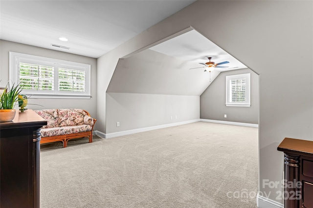 109 Trent Pines Dr, Mooresville, NC 28117 - bonus room featuring carpet, ceiling fan, and vaulted ceiling