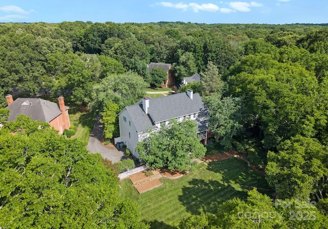 2324 Kingsmill Ter, Charlotte, NC 28270 - aerial overview of property's location with a heavily wooded area
